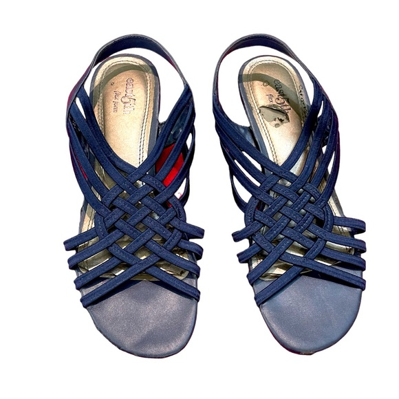 East 5th Shoes - East 5th Flex Form Rousay Women’s Navy Blue Shoes Slingback Open Toe Shoe